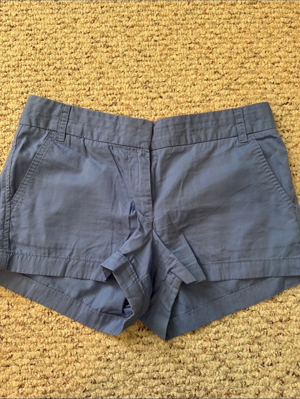 J. Crew High-Waist Slate Blue Cotton Shorts
